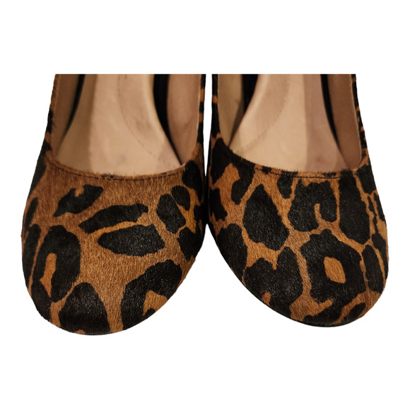 LAND'S END Calf hair and Black Suede leather Leopard print heels SIZE 6.5M - Picture 6 of 12